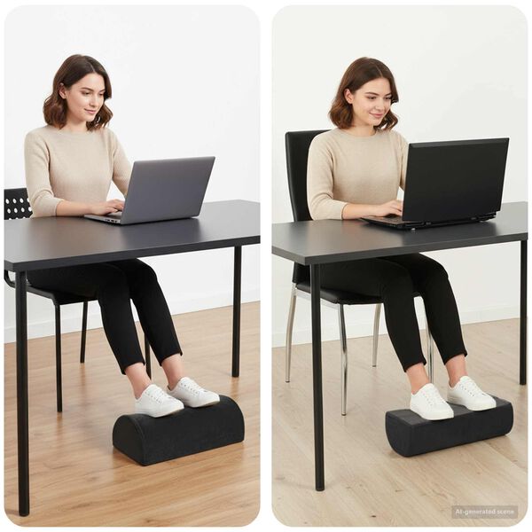 vidaXL Poduszka na podn&oacute;żek Gładki Czarny