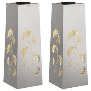 vidaXL Słoneczna LED lampa na ścieżkę 2 szt. Ciepła biel