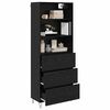vidaXL Highboard z szufladą 2 pcs Czarny Dąb Materiał drewnopochodny