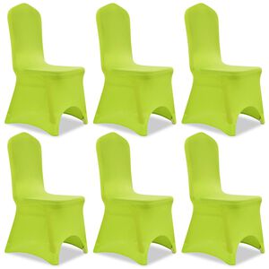 vidaXL Elastyczne pokrowce na krzesło zielone 6 szt.