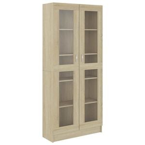 vidaXL Witryna, dąb sonoma 82,5x30,5x185 cm, materiał drewnopochodny