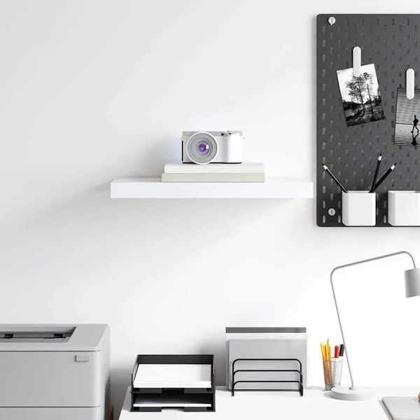 vidaXL P&oacute;łka ścienna, biała, 50 x 23 x 3,8 cm, MDF