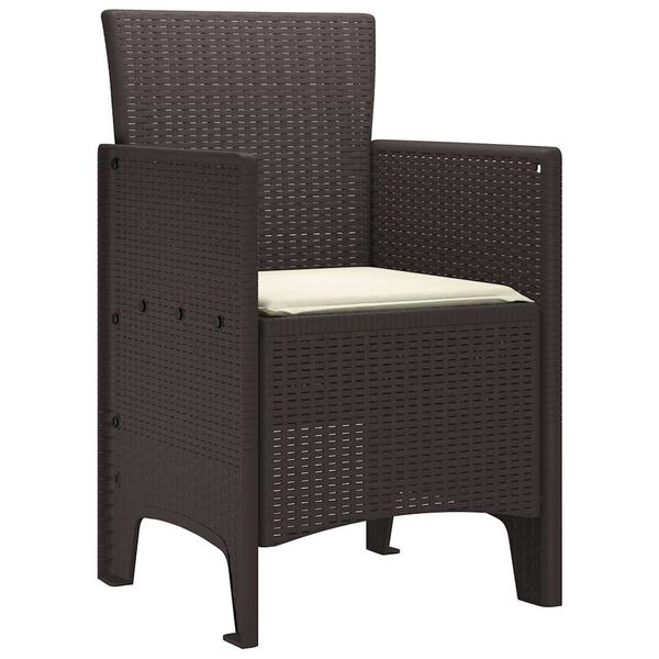 vidaXL Krzesło Ogrodowe 4 pcs Brązowy 53 x 49 x 85 cm polipropylen