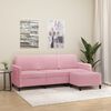 vidaXL 3-osobowa sofa z podn&oacute;żkiem, r&oacute;żowa, 180 cm, aksamitem
