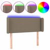 vidaXL Zagł&oacute;wek do ł&oacute;żka z LED, taupe, 93x16x78/88 cm, tkanina