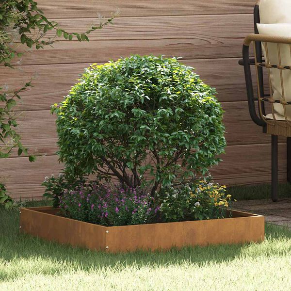 vidaXL Krawężnik do trawnika 6 pcs Rdzawy 60 x 60 x 13 cm