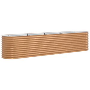 vidaXL Podniesiony grządka Brązowy 400 x 80 x 81 cm Stal