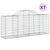 vidaXL Kosze gabionowe, 7 szt, 200x50x80/100 cm, galwanizowane żelazo