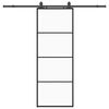 vidaXL Drzwi przesuwne z zestawem okuć czarne 76x205 cm ESG szkło