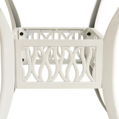 vidaXL Stół ogrodowy, biały, 90x90x74 cm, odlewane aluminium