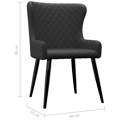 vidaXL Krzesła stołowe, 2 szt., czarne, obite tkaniną