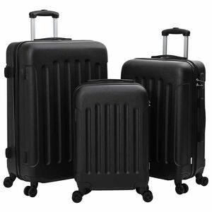 vidaXL Walizka Z blokadą 3 pcs Czarny 50 x 31 x 78 cm Plastik ABS