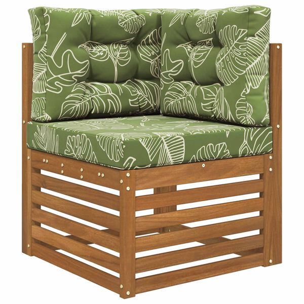 vidaXL Poduszka do sofy na zewnątrz 3 pcs Wz&oacute;r liścia Poliester