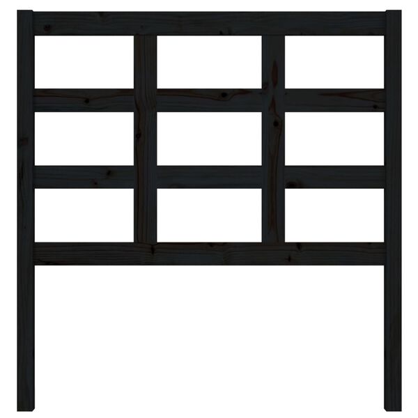 vidaXL Wezgłowie ł&oacute;żka, czarne, 95,5x4x100 cm, lite drewno sosnowe