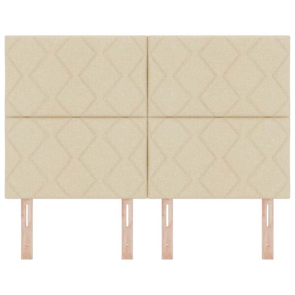 vidaXL Zagł&oacute;wek Z zagł&oacute;wkiem Kremowy 160 cm Sk&oacute;ra ekologiczna