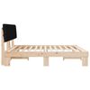 vidaXL Ramka ł&oacute;żka z tapicerowanym wezgłowiem Czarny 200 x 200 cm