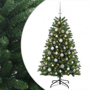 vidaXL Sztuczna choinka, średniozielona, z bombkami 150 cm 150 LED