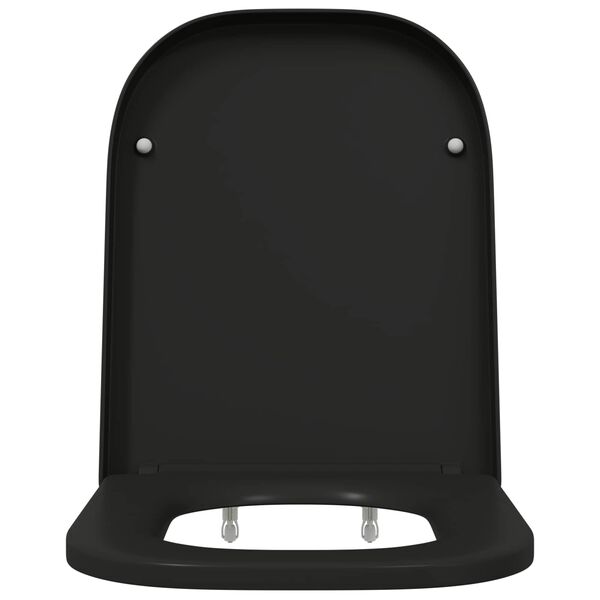 vidaXL Deska toaletowa Czarny 44,5 x 35 x 3,6 cm Duroplast