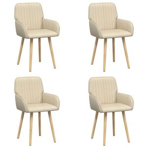 vidaXL Krzesła jadalne 4 pcs tkanina kremowy 56,5 x 50 x 87,5 cm