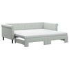 vidaXL Sofa rozsuwana z materacami, jasnoszara, 90x190 cm, aksamit