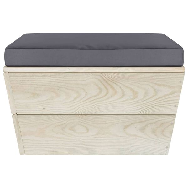 vidaXL Ogrodowy stołek z palet z poduszką, impregnowany świerk