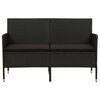 vidaXL 3-osobowa sofa ogrodowa z poduszką, czarna, polirattan