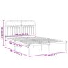 vidaXL Metalowa rama ł&oacute;żka z wezgłowiem, czarna, 140x190 cm