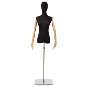 vidaXL Regulowana manekin 165-213 cm z podstawą Kobieta PP Czarny