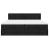 vidaXL Rama łóżka otomana z materacami, czarna, 180x200 cm, tkanina