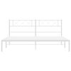 vidaXL Metalowa rama ł&oacute;żka z wezgłowiem, biała, 200x200 cm