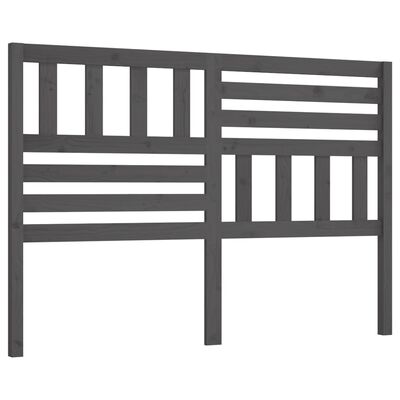 vidaXL Wezgłowie łóżka, szare, 141x4x100 cm, lite drewno sosnowe