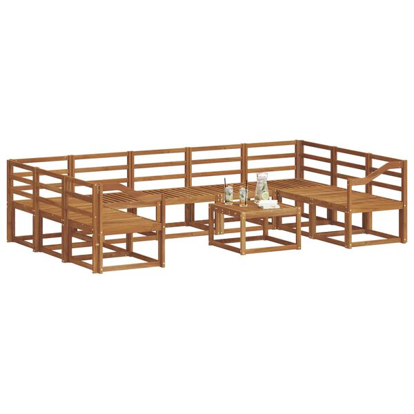 vidaXL Zestaw sof na zewnątrz 10 pcs Naturalny Lite Drewno Akacji