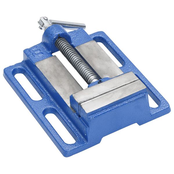vidaXL Imadło do wiertarki stołowej, niebieskie, 76 mm, żeliwo