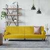 vidaXL Rozkładana kanapa z podłokietnikami, ż&oacute;łta, aksamitna