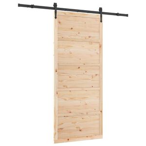vidaXL Drzwi przesuwne 80 x 208 cm Lite drewno sosnowe naturalny