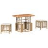 vidaXL Zestaw do jadalni w ogrodzie z poduszką 3 pcs Naturalny i Biały