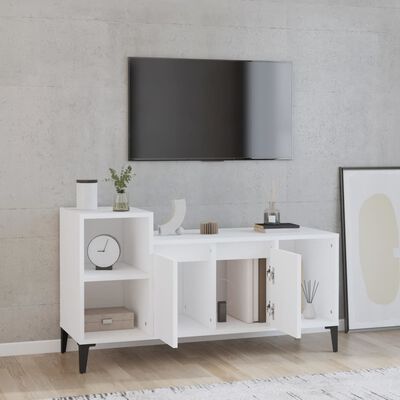 vidaXL Szafka pod TV, biała, 100x35x55 cm, materiał drewnopochodny