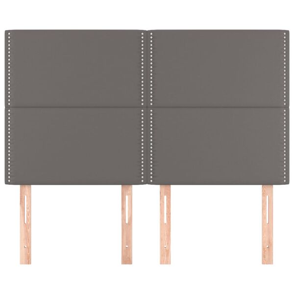 vidaXL Zagł&oacute;wek szary 144x5x118/128 cm sk&oacute;ra ekologiczna