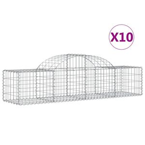 vidaXL Kosze gabionowe, 10 szt, 200x50x40/60 cm, galwanizowane żelazo