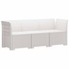 vidaXL Sofa Ogrodowa 3-osobowa w Wyglądzie Rattanu PP Biały