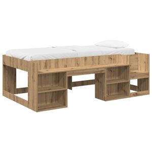 vidaXL Ł&oacute;żko dziecięce z miejscem do przechowywania Dąb artisan