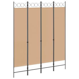 vidaXL 4-panelowy parawan Beżowy 160 x 200 cm tkanina