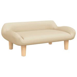 vidaXL Sofa dla dzieci, kremowa, 70x40x24 cm, obita tkaniną