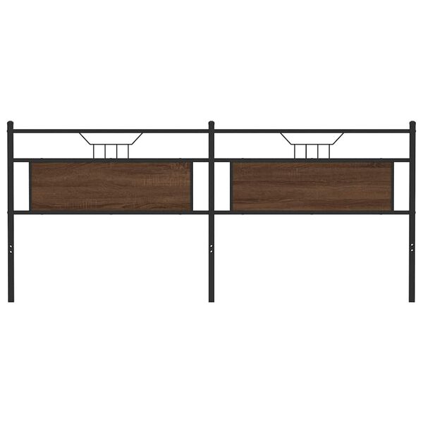 vidaXL Zagł&oacute;wek Brązowy Dąb 193 cm Drewno i stal konstrukcyjna