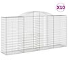 vidaXL Kosze gabionowe, 10 szt, 300x50x140/160cm, galwanizowane żelazo