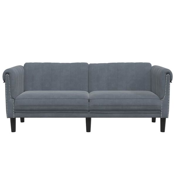 vidaXL Sofa dwuosobowa, ciemnoszara, aksamit