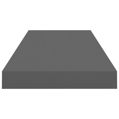 vidaXL Półka ścienna, wysoki połysk, szara, 60x23,5x3,8 cm, MDF