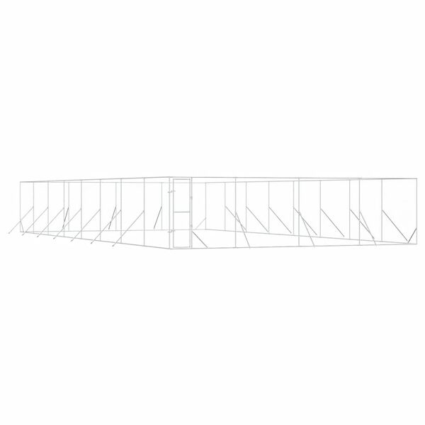 vidaXL Kojec zewnętrzny dla psa, srebrny, 8x16x2 m, stal galwanizowana