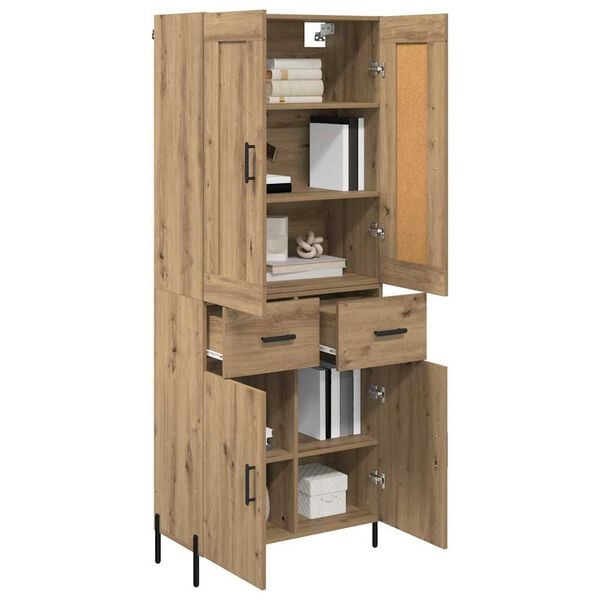 vidaXL Highboard 2 pcs Dąb rzemieślniczy Materiał drewnopochodny