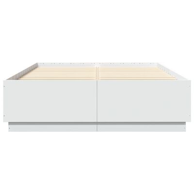 vidaXL Rama łóżka, biała, 140x200 cm, materiał drewnopochodny